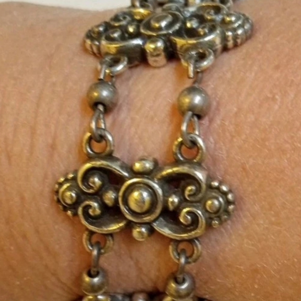 Silver Tone Bracelet Brighton Double Chain Bracelet